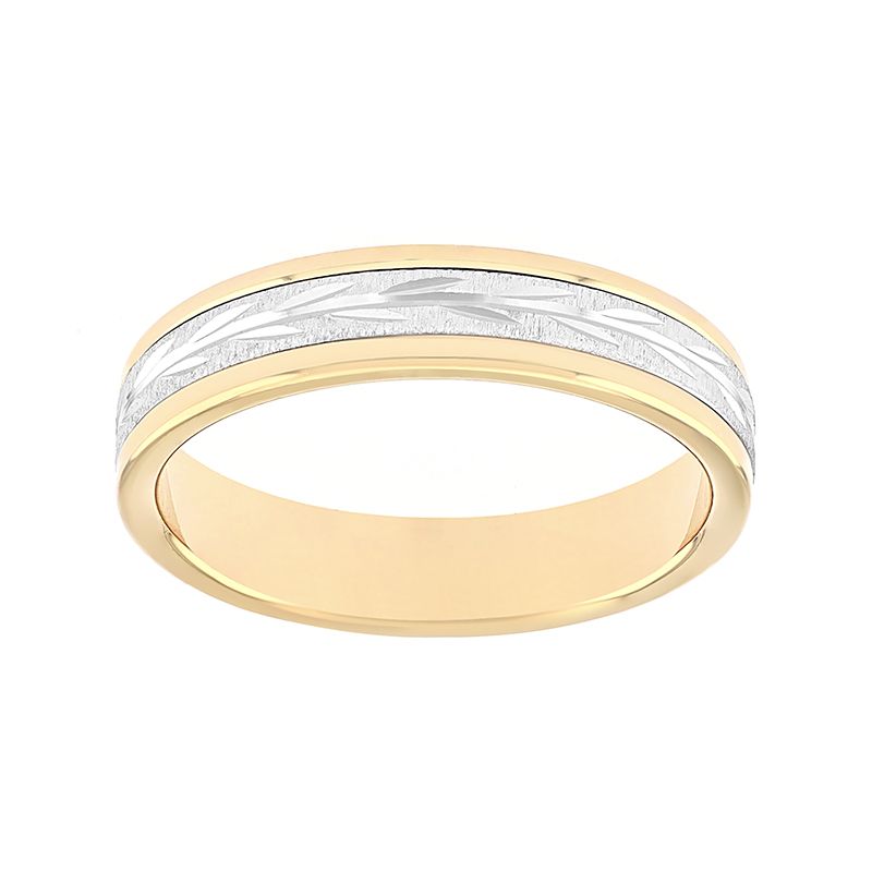 Bague mixte alliance edora or 750/1000 bicolore diamantée edo3354040.750mill - alliances - edora