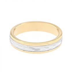 Bague mixte alliance edora or 750/1000 bicolore diamantée edo3354040.750mill - alliances - edora - 1