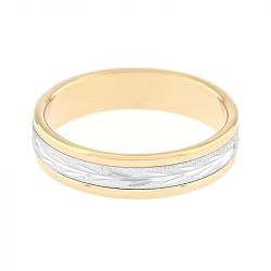 Bague mixte alliance edora or 750/1000 bicolore diamantée edo3354050.750mill - alliances - edora - 1
