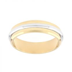 Bague mixte alliance edora or 750/1000 bicolore lisse edo3354655.750mill - alliances - edora - 0