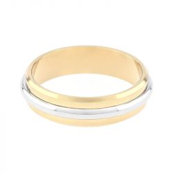 Bague mixte alliance edora or 750/1000 bicolore lisse edo3354655.750mill - alliances - edora - 1