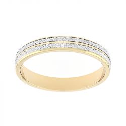 Bague mixte alliance edora or 750/1000 bicolore diamantée edo3357135.750mill - alliances - edora - 0