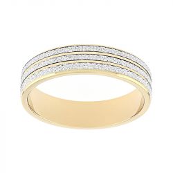 Bague mixte alliance edora or 750/1000 bicolore diamantée edo3357550.750mill - alliances - edora - 0