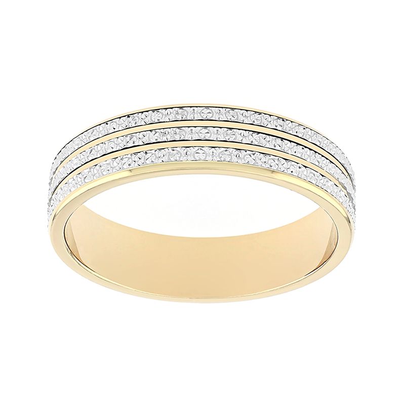 Bague mixte alliance edora or 750/1000 bicolore diamantée edo3357550.750mill - alliances - edora