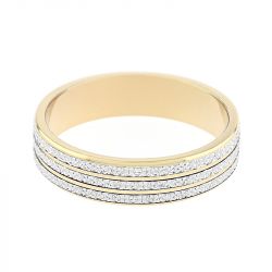 Bague mixte alliance edora or 750/1000 bicolore diamantée edo3357550.750mill - alliances - edora - 1