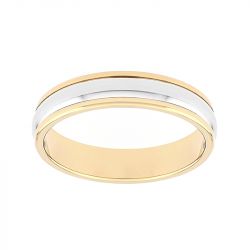 Bague mixte alliance edora or 750/1000 bicolore satinée edo3380340.750mill - alliances - edora - 0