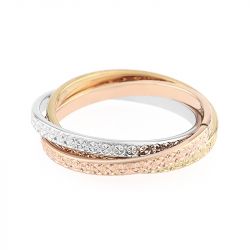 Bague mixte alliance edora 3 ors 750/1000 3 anneaux edo3470420.750mill - alliances - edora - 1
