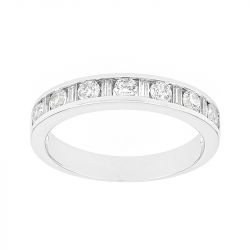 Bague femme alliance edora or 750/1000 blanc demi tour diamants edo35002go.750mill - alliances - edora - 0
