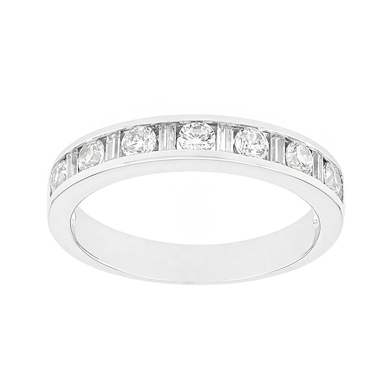 Bague femme alliance edora or 750/1000 blanc demi tour diamants edo35002go.750mill - alliances - edora