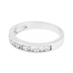 Bague femme alliance edora or 750/1000 blanc demi tour diamants edo35002go.750mill - alliances - edora - 1