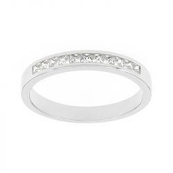 Bague femme alliance edora or 750/1000 blanc demi tour diamants edo35033go.750mill - alliances - edora - 0