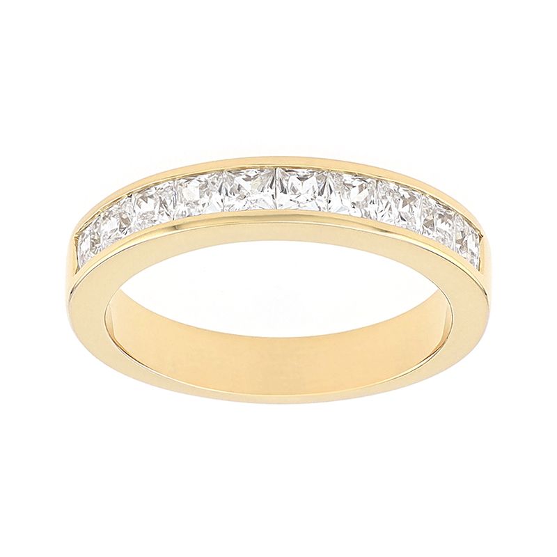 Bague femme alliance edora or 750/1000 jaune demi tour diamants edo35036bo.750mill - alliances - edora