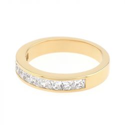 Bague femme alliance edora or 750/1000 jaune demi tour diamants edo35036bo.750mill - alliances - edora - 1