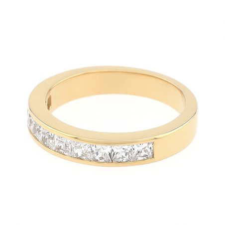 Bague or, argent, bague plaqué or, céramique & acier - matières - alliances - edora - 2