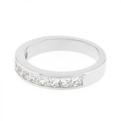 Bague femme alliance edora or 750/1000 blanc demi tour diamants edo35036go.750mill - alliances - edora - 1