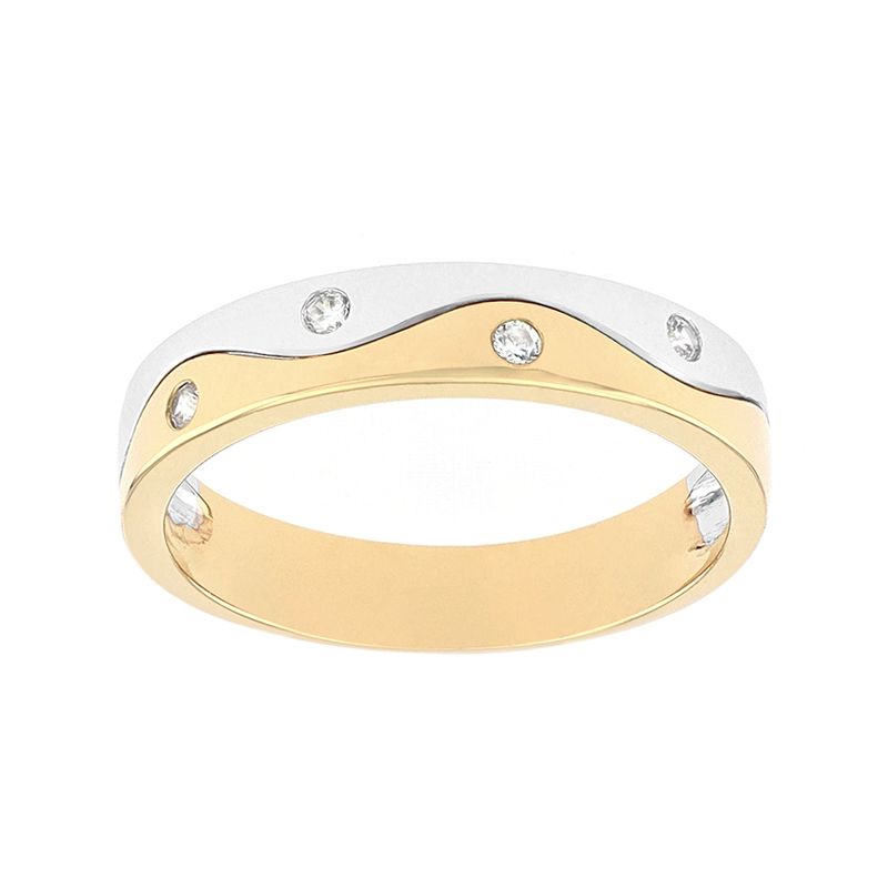 Bague femme alliance edora or 750/1000 bicolore ruban edo35739bo.750mill - alliances - edora