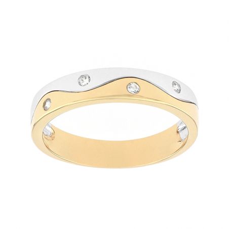 Bague or, argent, bague plaqué or, céramique & acier - matières - alliances - edora - 1