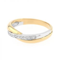 Bague femme alliance edora or 750/1000 bicolore croisée edo35750bo.750mill - alliances - edora - 1