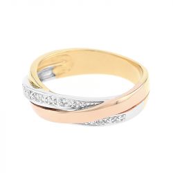Bague femme alliance edora 3 ors 750/1000 croisée edo35757bo.750mill - alliances - edora - 1