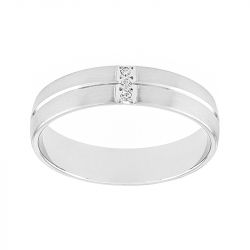 Bague mixte alliance edora or 750/1000 blanc trilogie diamants edo3y244gb50.750mi - alliances - edora - 0