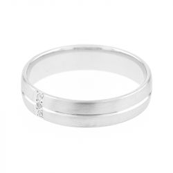 Bague mixte alliance edora or 750/1000 blanc trilogie diamants edo3y244gb50.750mi - alliances - edora - 1