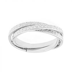 Bague femme alliance edora or 375/1000 blanc edo9y215g20.375mil - bagues - edora - 0