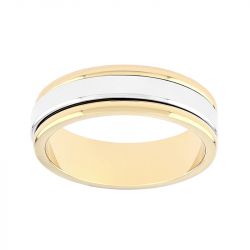 Bague mixte alliance edora or 375/1000 bicolore edo9y219x60.375mil - bagues - edora - 0
