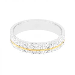 Bague mixte alliance edora or 375/1000 bicolore edo9y235x40.375mil - bagues - edora - 1