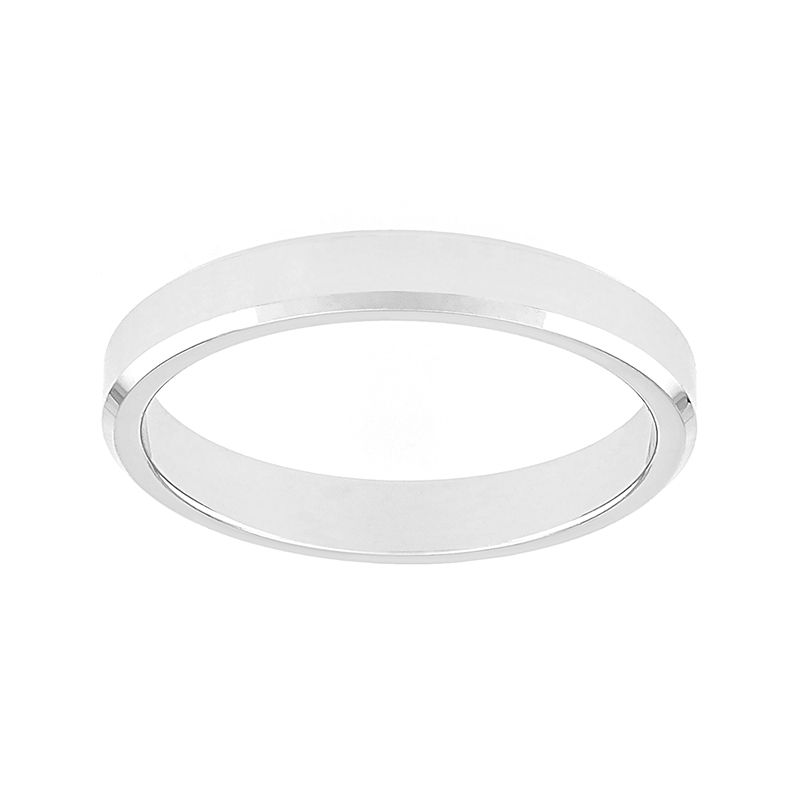 Bague mixte alliance edora or 375/1000 blanc ruban biseautée edo9111730_375mill - bagues - edora