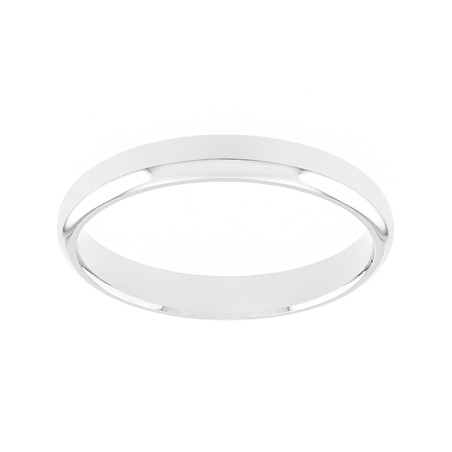 Bague mixte alliance edora or 375/1000 blanc demi-jonc confort edo9112330.375mill – bagues de mariage