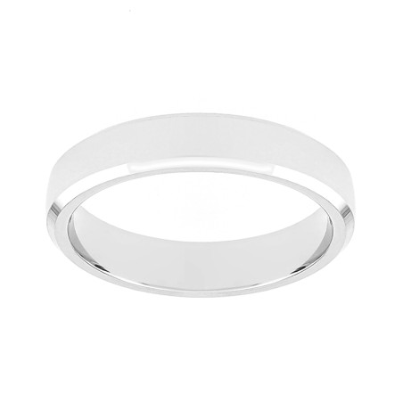 Bague mixte alliance edora or 375/1000 blanc bombée edo9112740.375mill – bagues de mariage