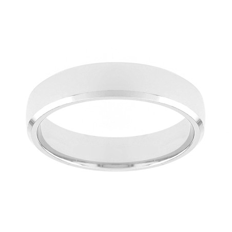 Bague mixte alliance edora or 375/1000 blanc bombée edo9112750.375mill – bagues de mariage