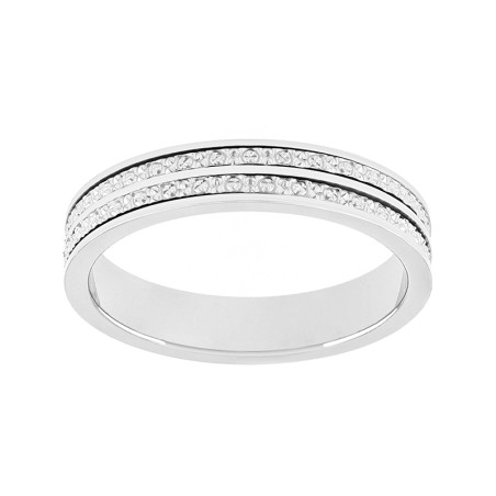Bague mixte alliance edora or 375/1000 blanc diamantée edo9157835.375mill – bagues de mariage