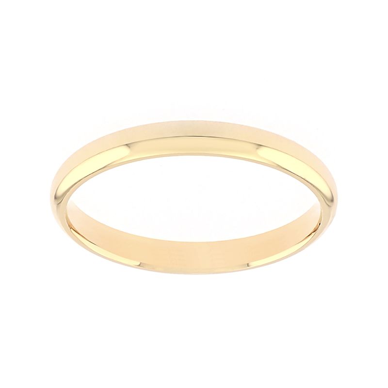 Bague mixte alliance edora or 375/1000 jaune demi-jonc confort edo9212325.375mill - bagues - edora