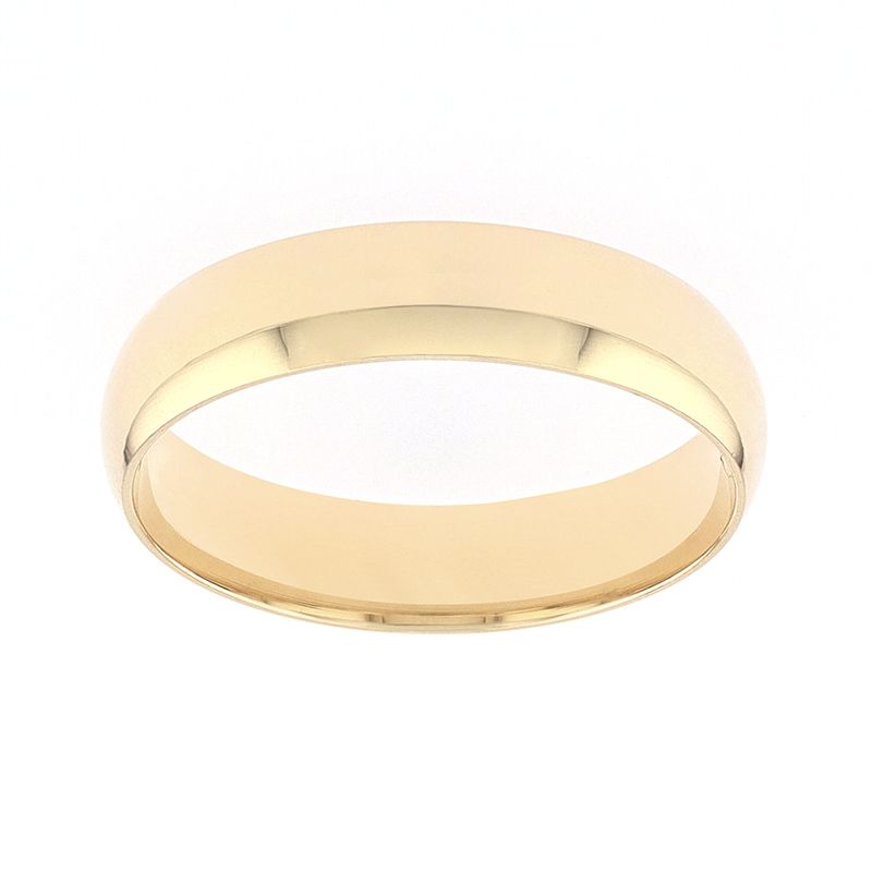 Bague mixte alliance edora or 375/1000 jaune demi-jonc confort edo9212350.375mill - bagues - edora