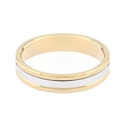 Bague mixte alliance edora or 375/1000 bicolore edo9352040.375mill - bagues - edora - 1