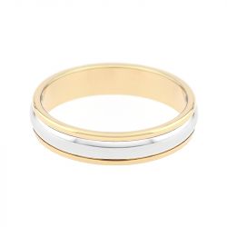 Bague mixte alliance edora or 375/1000 bicolore edo9380340.375mill - bagues - edora - 1