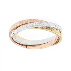 Bague mixte alliance edora 3 ors 375/1000 3 anneaux edo9470420.375mill - bagues - edora - 0