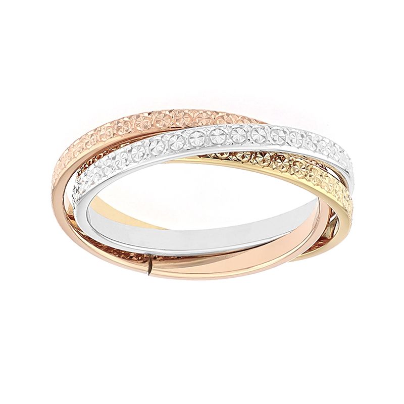 Bague mixte alliance edora 3 ors 375/1000 3 anneaux edo9470420.375mill - bagues - edora