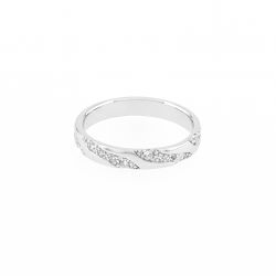 Bague femme alliance edora or 375/1000 blanc et diamants edo9c033gb4.375mil - bagues - edora - 0
