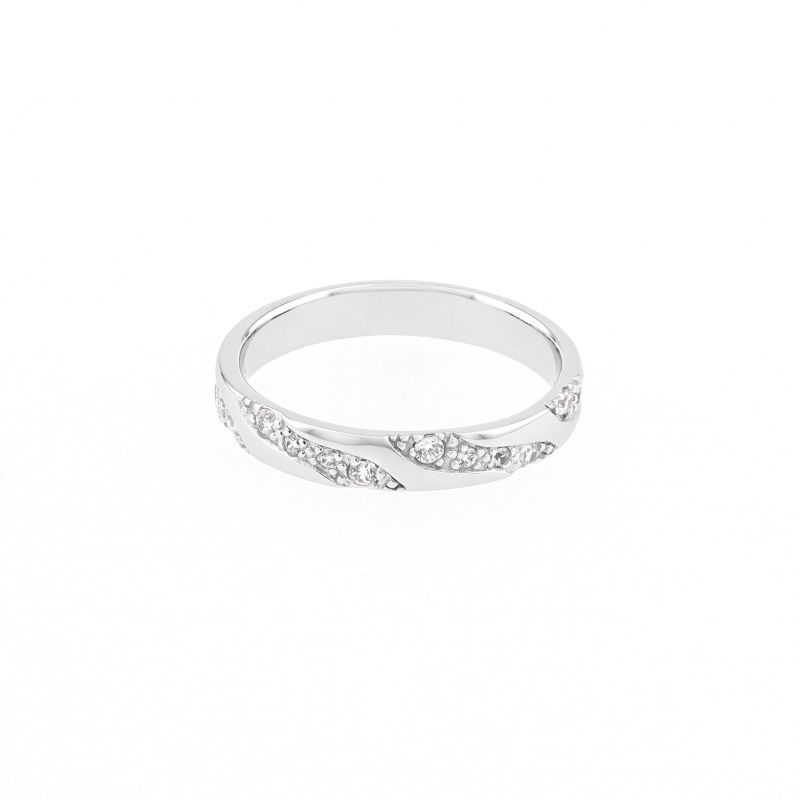 Bague femme alliance edora or 375/1000 blanc et diamants edo9c033gb4.375mil - bagues - edora