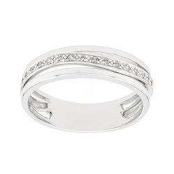 Bague femme alliance edora or 375/1000 blanc et diamants edo9c107gb5.375mil - bagues - edora - 0