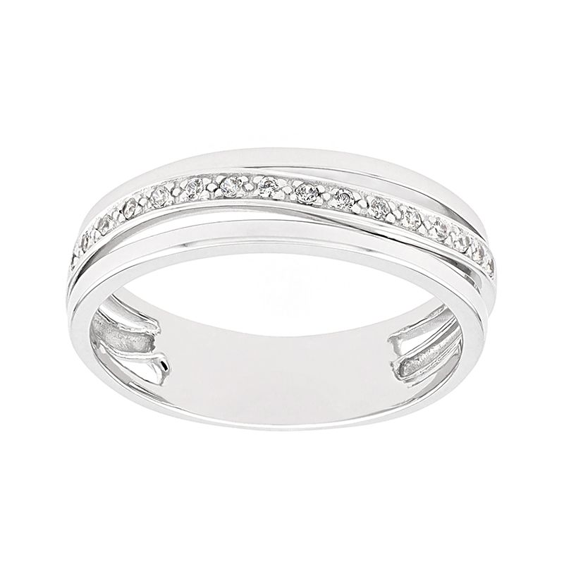 Bague femme alliance edora or 375/1000 blanc et diamants edo9c107gb5.375mil - bagues - edora