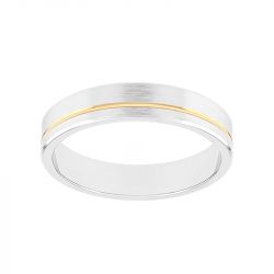 Bague mixte alliance edora or 375/1000 bicolore edo9m010x40.375mil - bagues - edora - 0