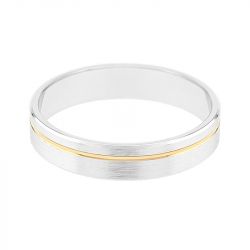 Bague mixte alliance edora or 375/1000 bicolore edo9m010x45.375mil - bagues - edora - 1