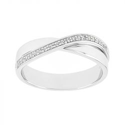 Bague femme alliance edora or 375/1000 blanc croisée edo9r006gb5.375mil - bagues - edora - 0
