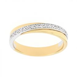 Bague femme alliance edora or 375/1000 bicolore et diamants edo9r009xb4.375mil - bagues - edora - 0