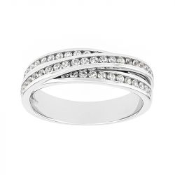 Bague femme alliance edora or 375/1000 blanc et diamants edo9r016gb4.375mil - bagues - edora - 0