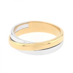 Bague femme alliance edora or 375/1000 bicolore edo9y008x45.375mil - bagues - edora - 1