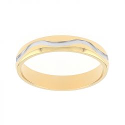 Bague mixte alliance edora or 375/1000 bicolore edo9y013b40.375mil - bagues - edora - 0
